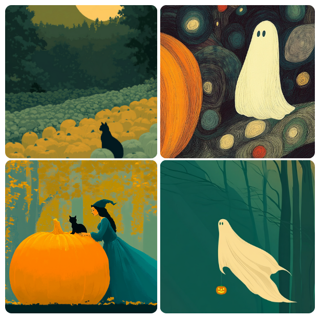 Halloween Poster Collection - Easy Decoration Ideas for Halloween, Collection of Halloween Poster with Ghosts, Witches, Pumpkins and black cats. 