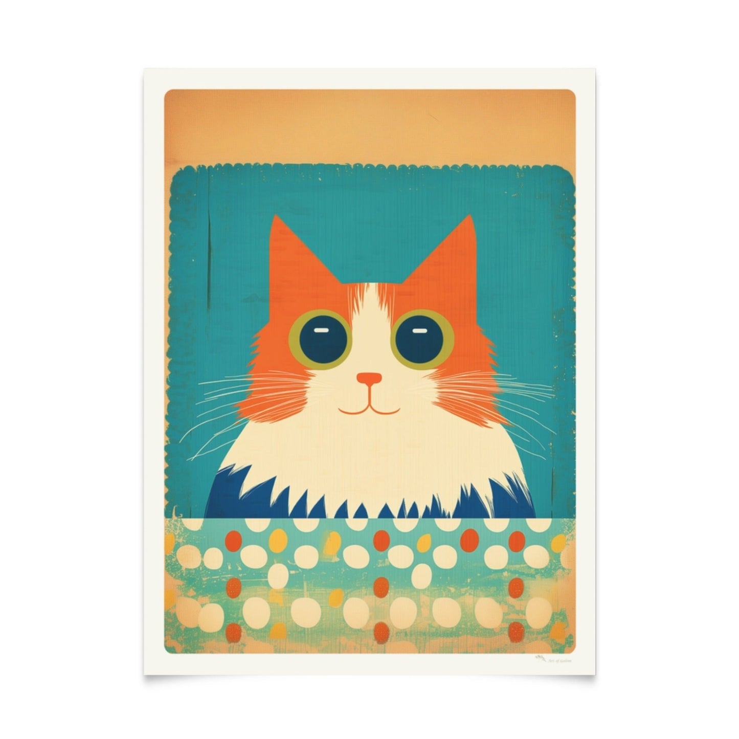 Retro Cute Cats Art: Series of 5 Posters with Sunglasses