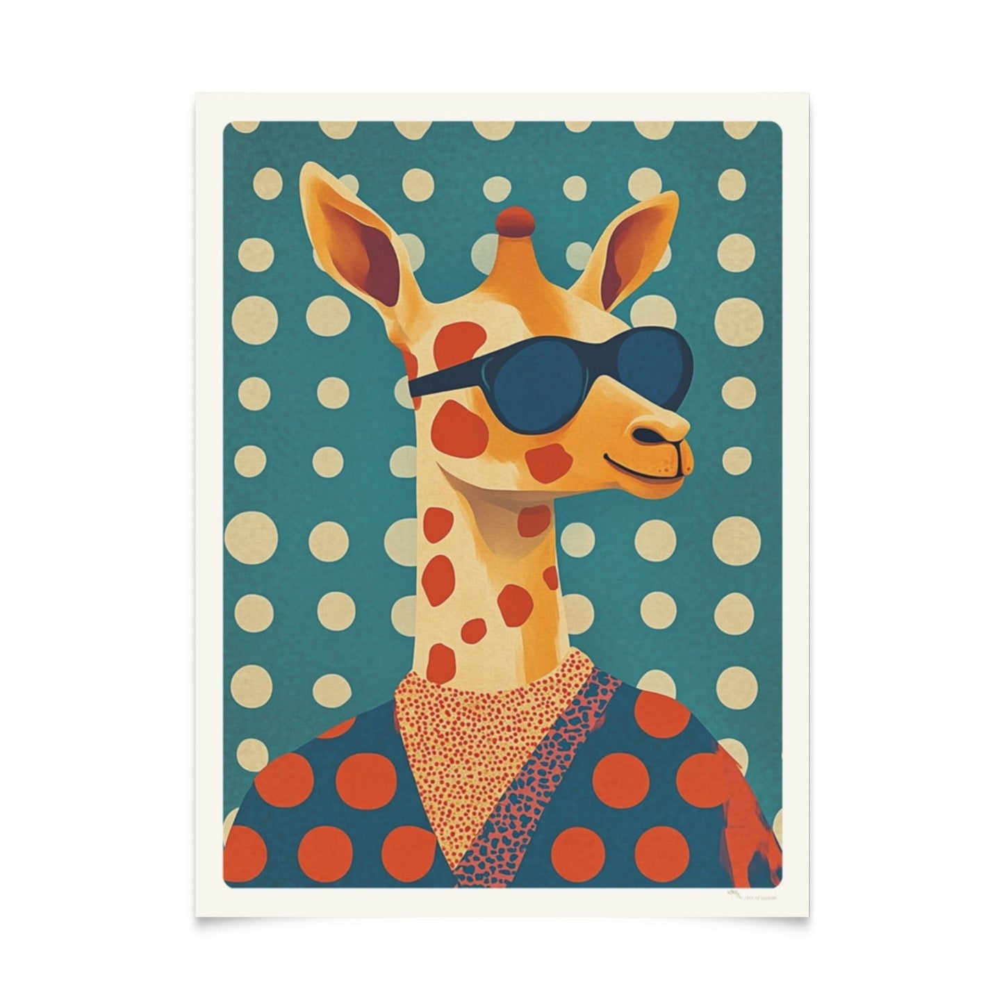 Funny Llamas and Giraffes: Series of 5 Retro Posters