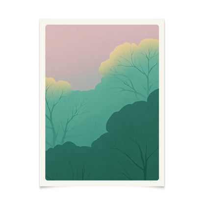 Minimalistisches Poster „Nebliger Wald“ 30x40