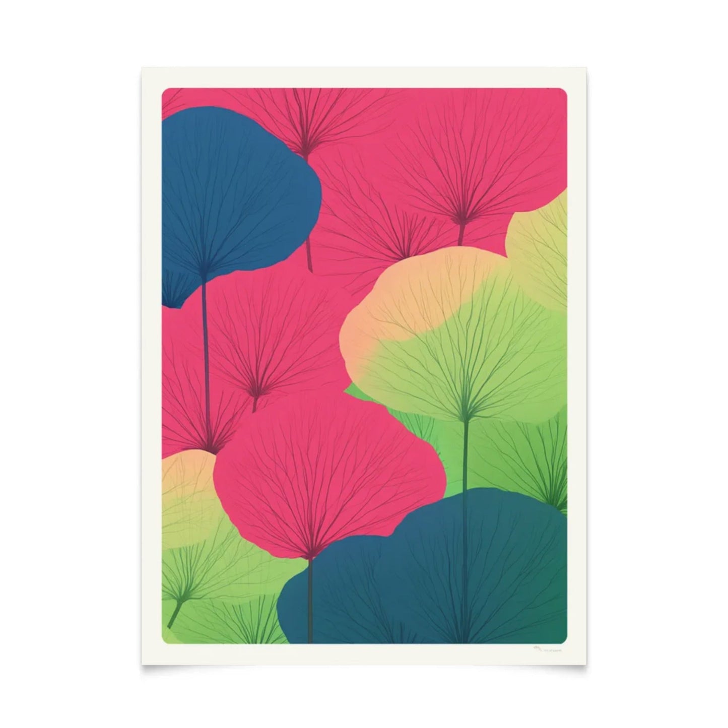 Colorful Ginkgo Tree Illustration Series 30x40