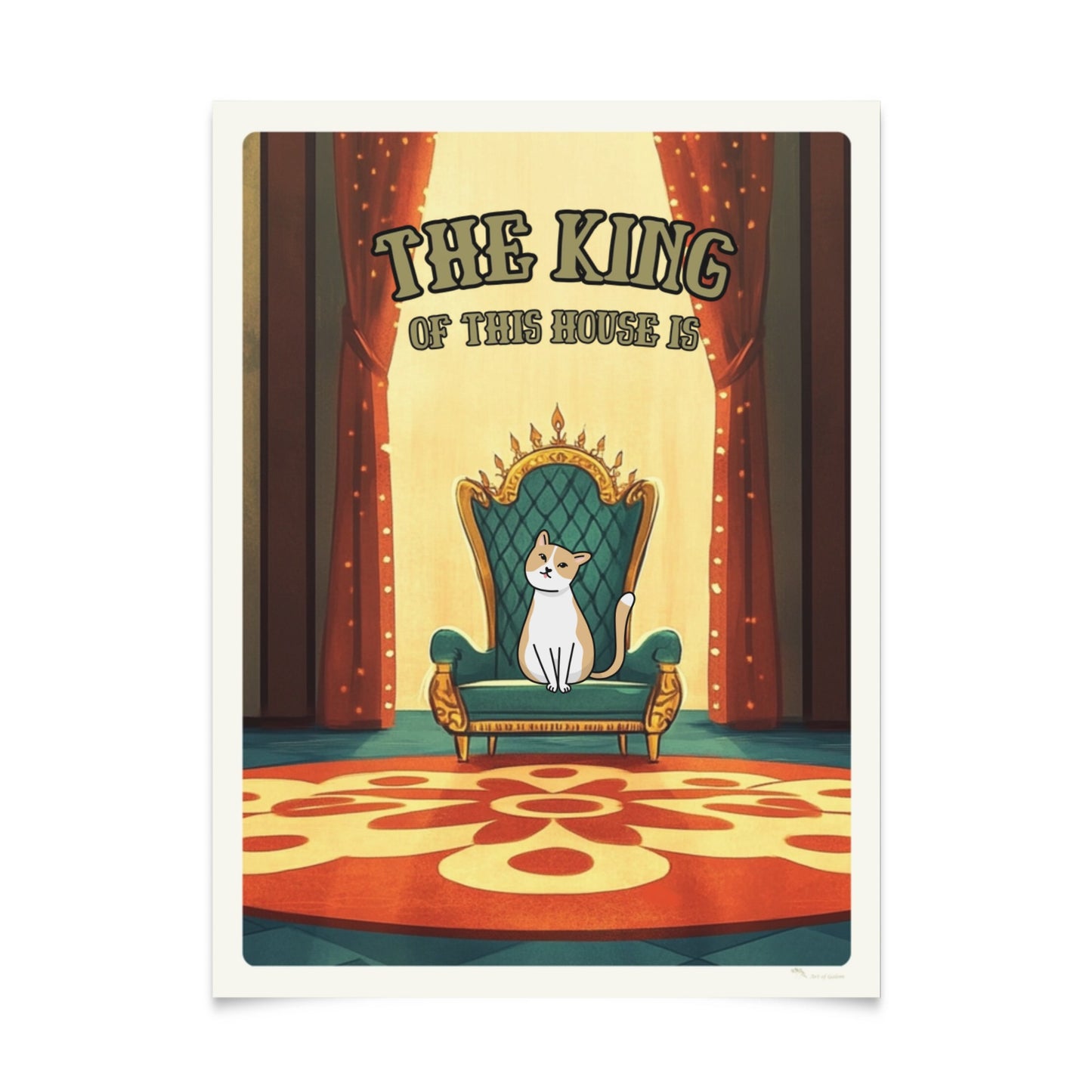 The Kind or Queen of the House - Personalized Cat Poster with Illustration