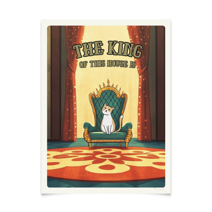 The Kind or Queen of the House - Personalized Cat Poster with Illustration