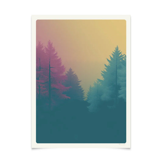 Retro Gradient Forest Poster 30x40