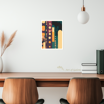 Abstract Cityscapes with Geometric Patterns: Series of 5 Prints