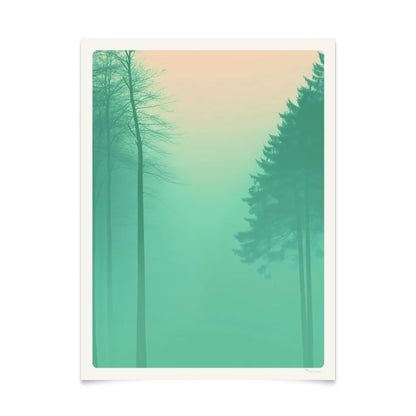 Serene Morning Forest Landscape Poster 30x40