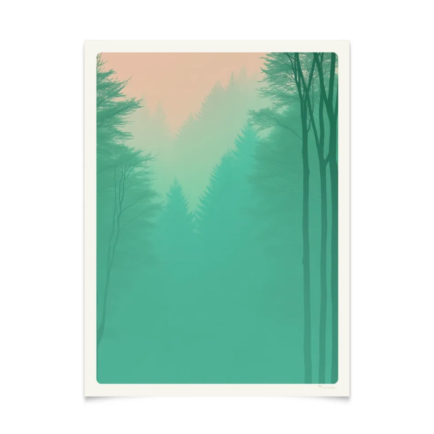 Serene Morning Forest Landscape Poster 30x40