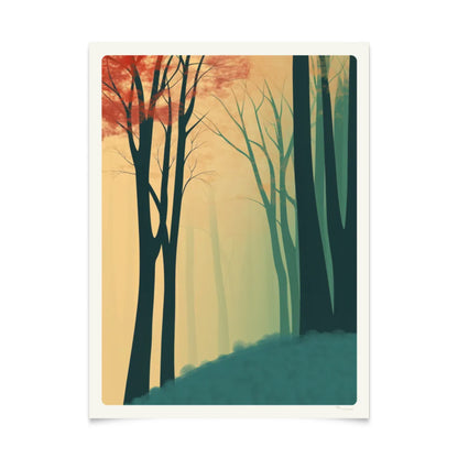 Herbstbäume im Wald Poster 30x40