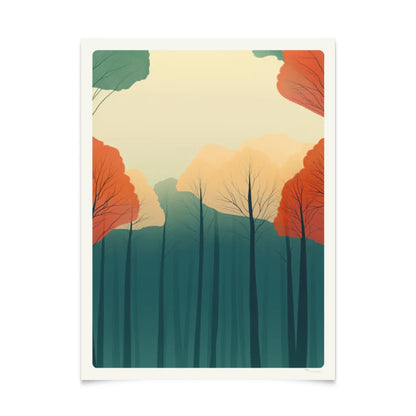 Autumn Trees in the Forest Poster 30x40