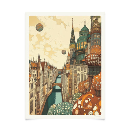 Whimsical Cityscapes - Houses and Roofs - Series of 5 Illustrations