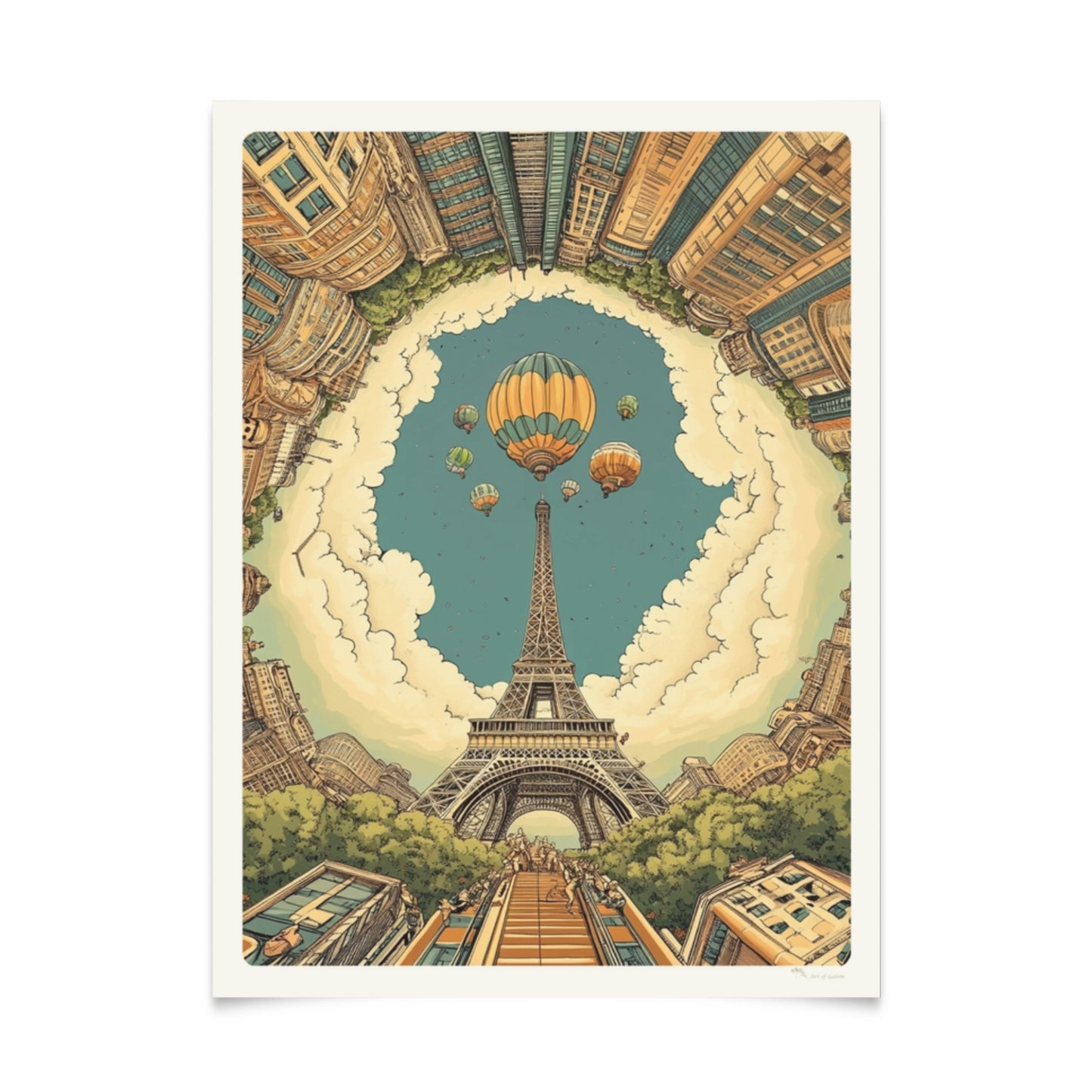 Whimsical Cityscapes - Houses and Roofs - Series of 5 Illustrations