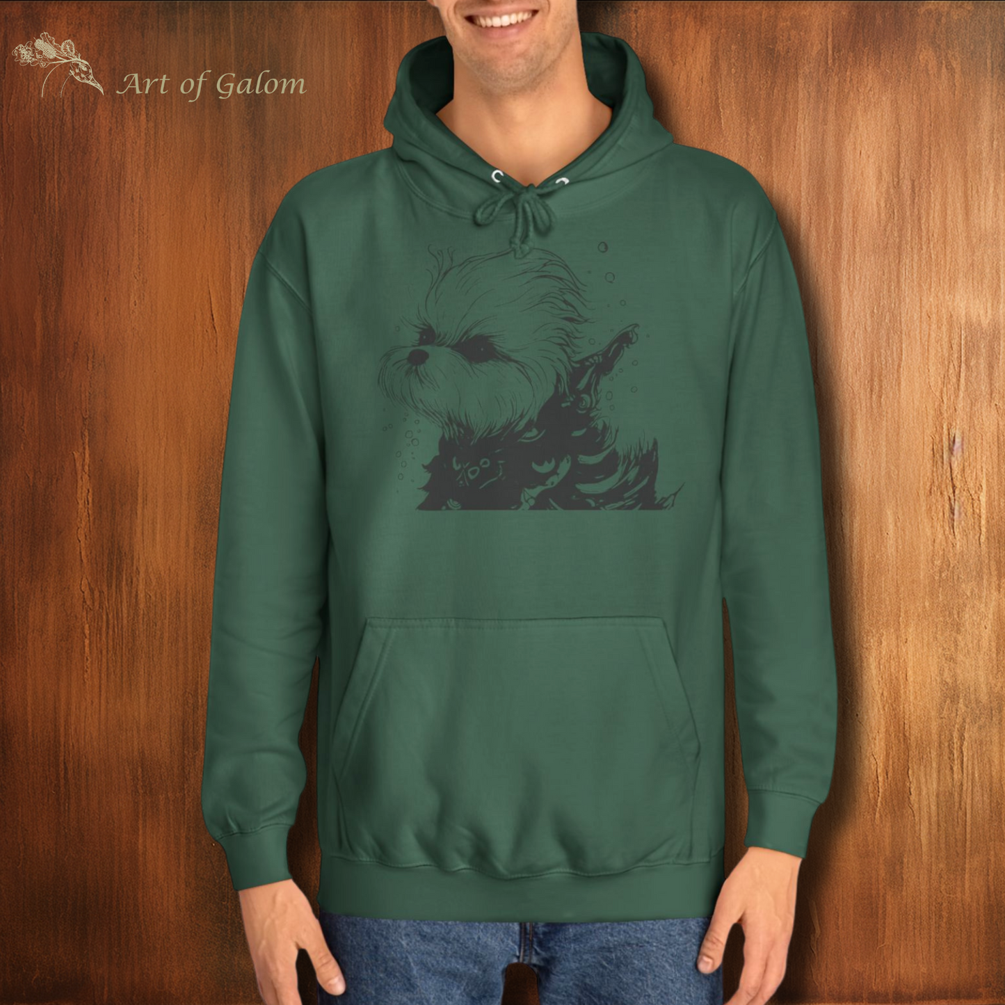 Unisex Oversized Hoodie with Warrior Maltese Illustration