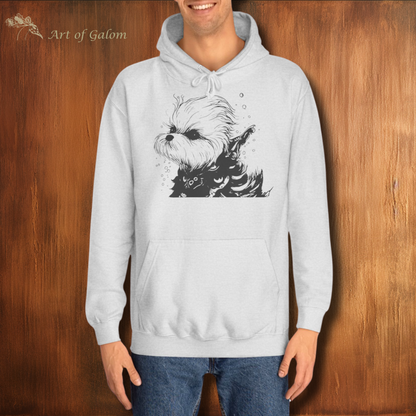 Unisex Oversized Hoodie with Warrior Maltese Illustration