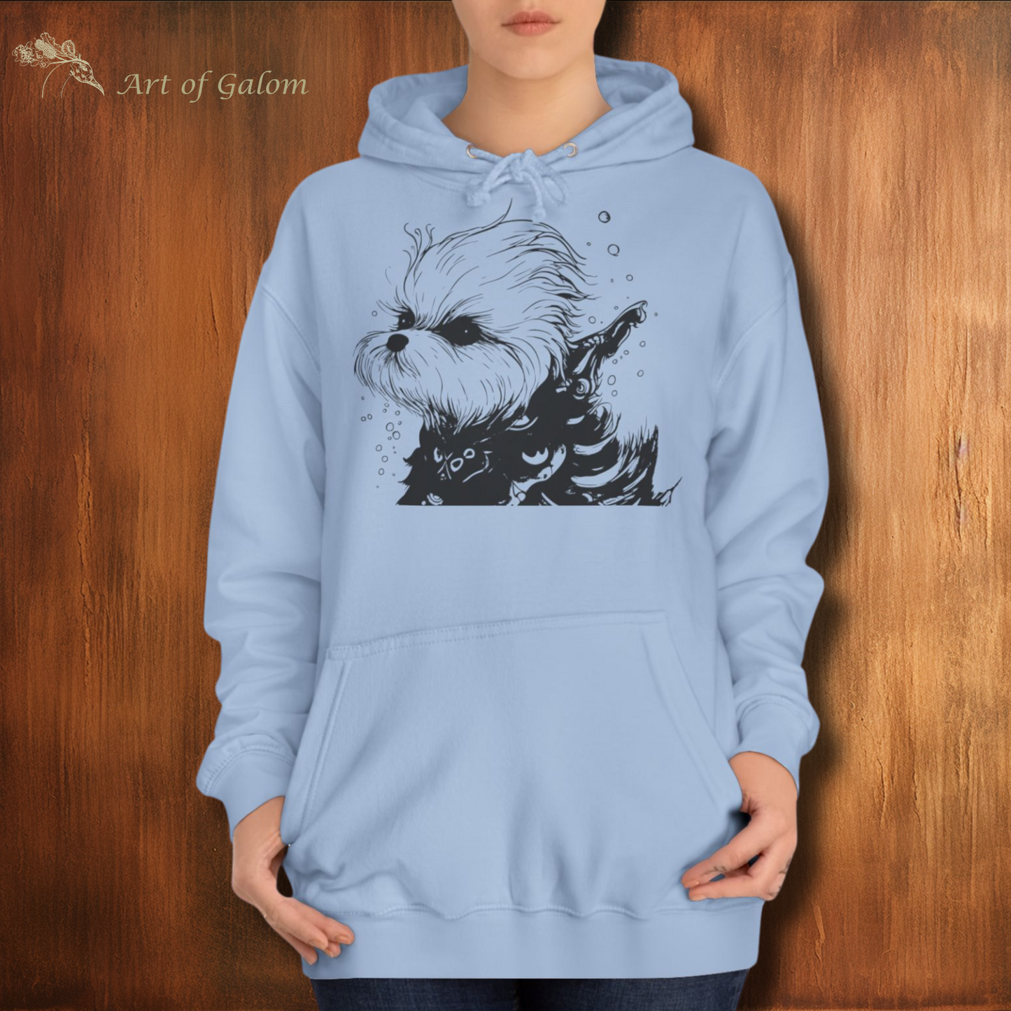 Unisex Oversized Hoodie with Warrior Maltese Illustration