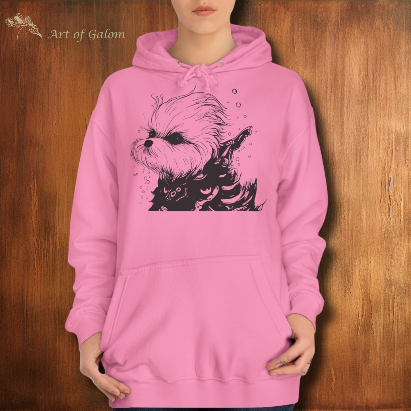 Unisex Oversized Hoodie with Warrior Maltese Illustration