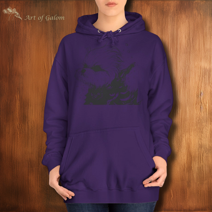 Unisex Oversized Hoodie with Warrior Maltese Illustration