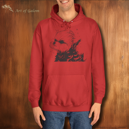 Unisex Oversized Hoodie with Warrior Maltese Illustration