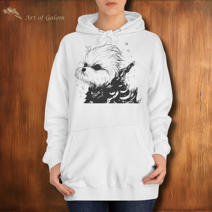 Unisex Oversized Hoodie with Warrior Maltese Illustration