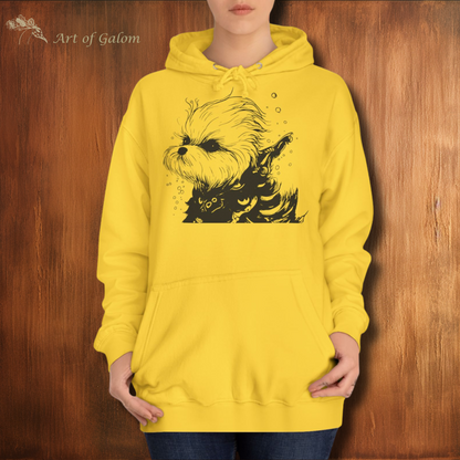 Unisex Oversized Hoodie with Warrior Maltese Illustration