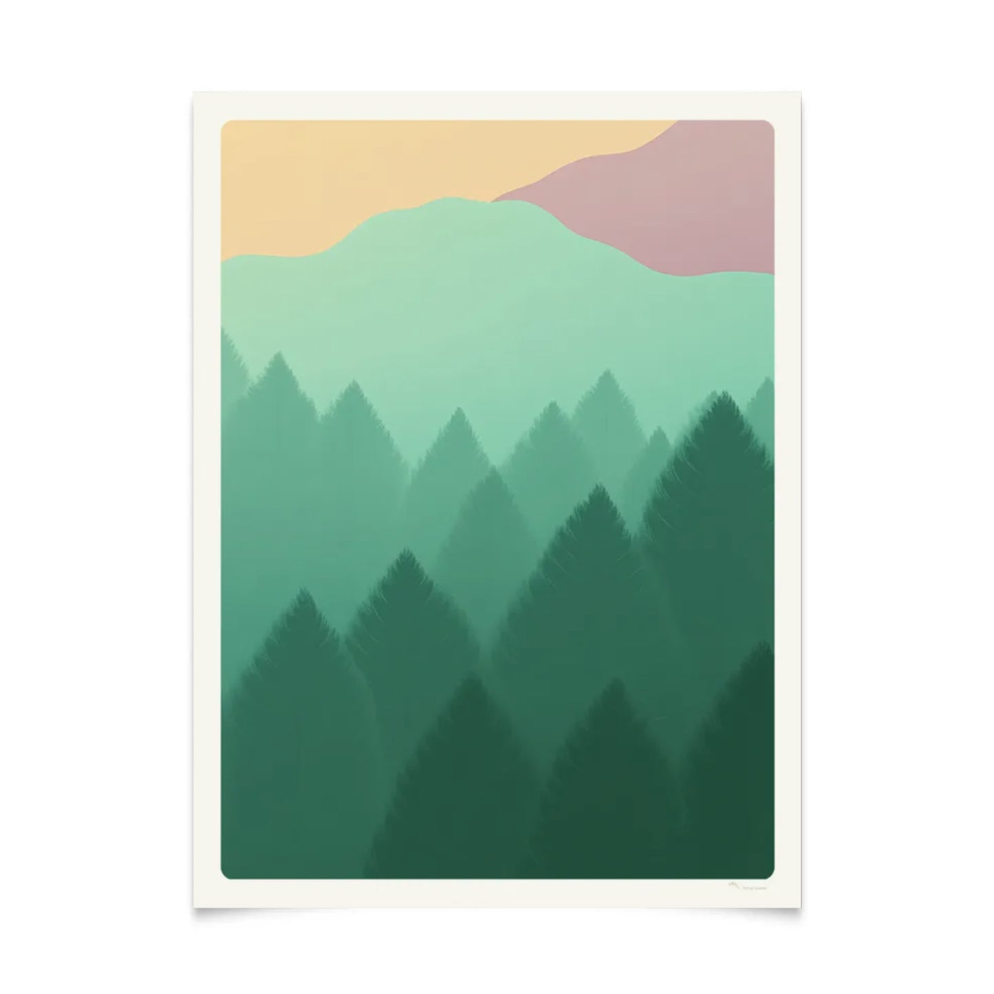 Minimalistisches Poster „Nebliger Wald“ 30x40