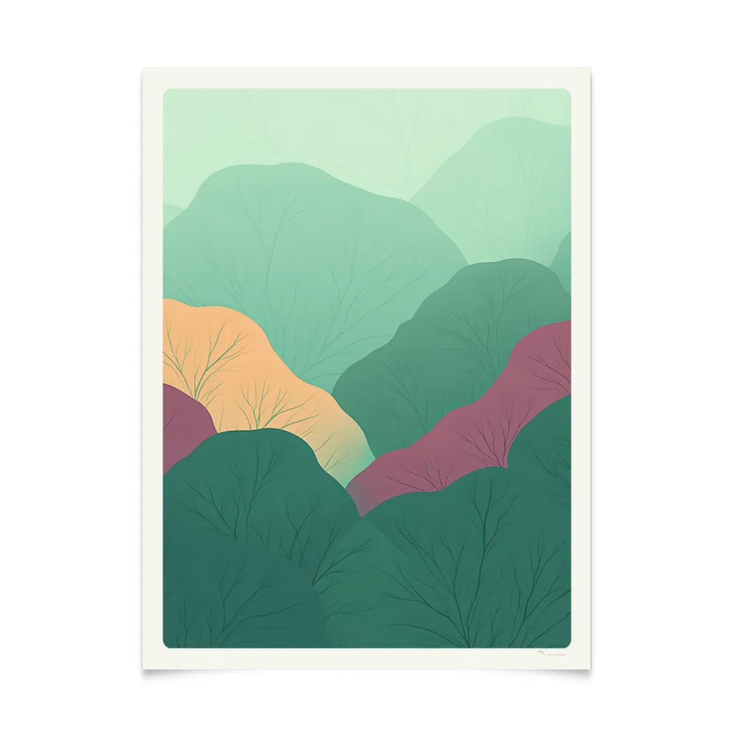 Foggy Forest Minimalist Poster 30x40