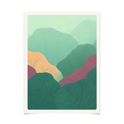 Minimalistisches Poster „Nebliger Wald“ 30x40