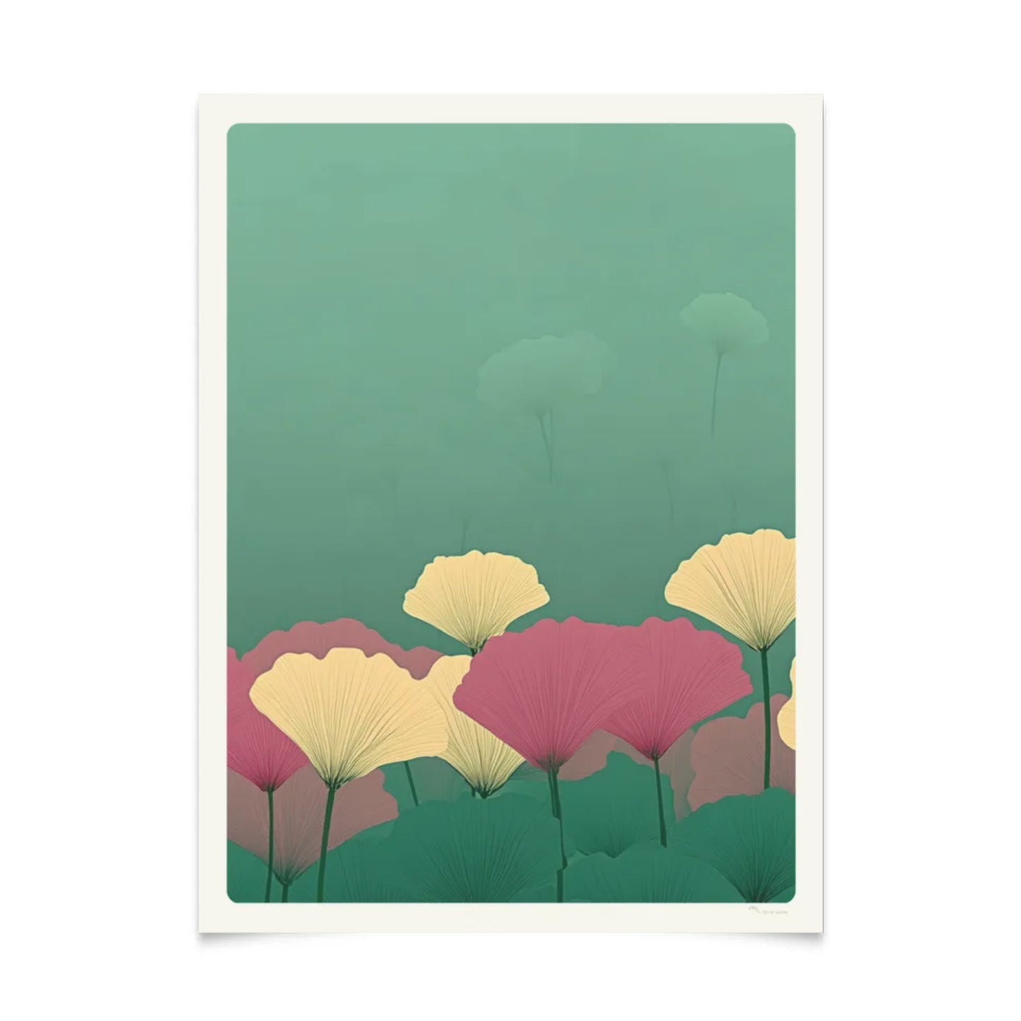 Minimalistisches Poster „Nebliger Wald“ 30x40