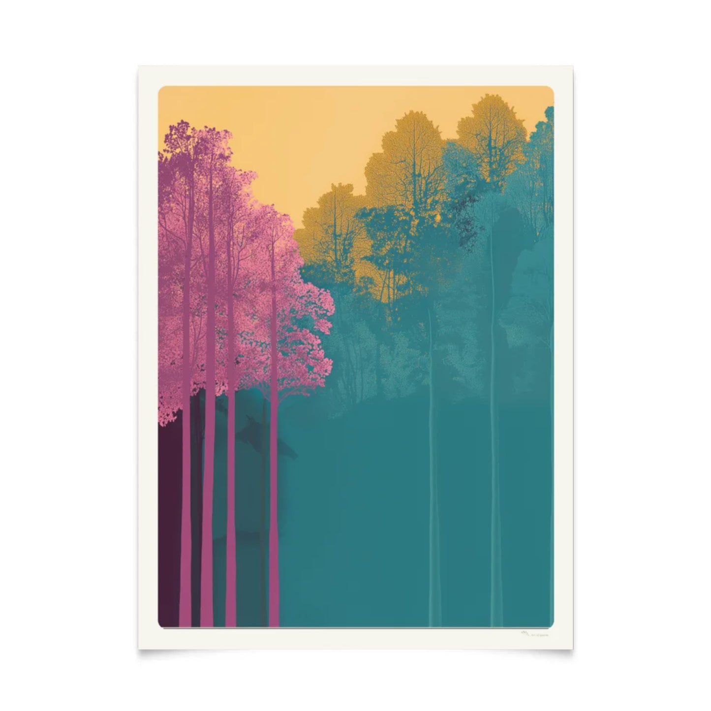 Vibrant Minimalist Forest Poster 30x40