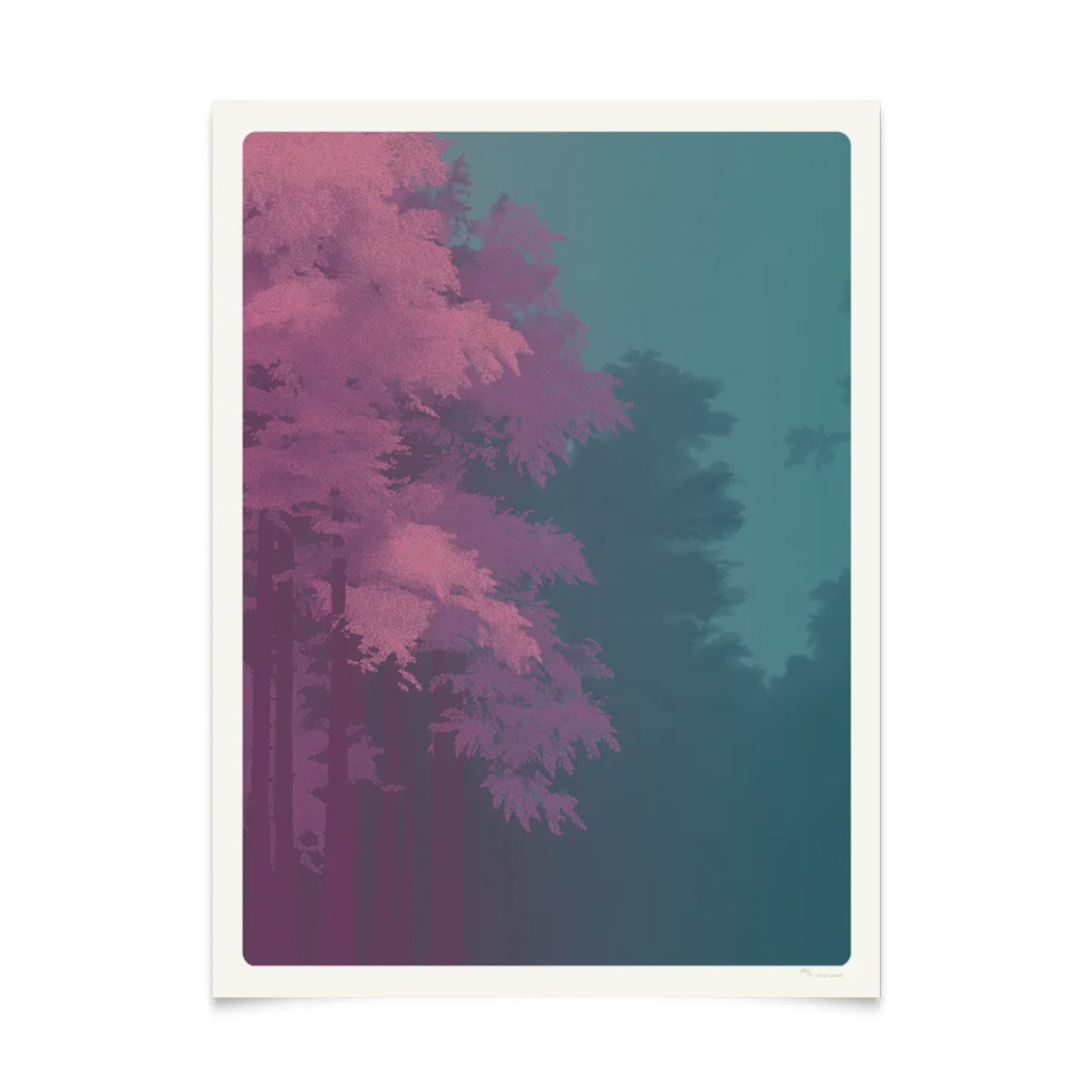 Vibrant Minimalist Forest Poster 30x40