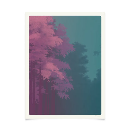 Vibrant Minimalist Forest Poster 30x40