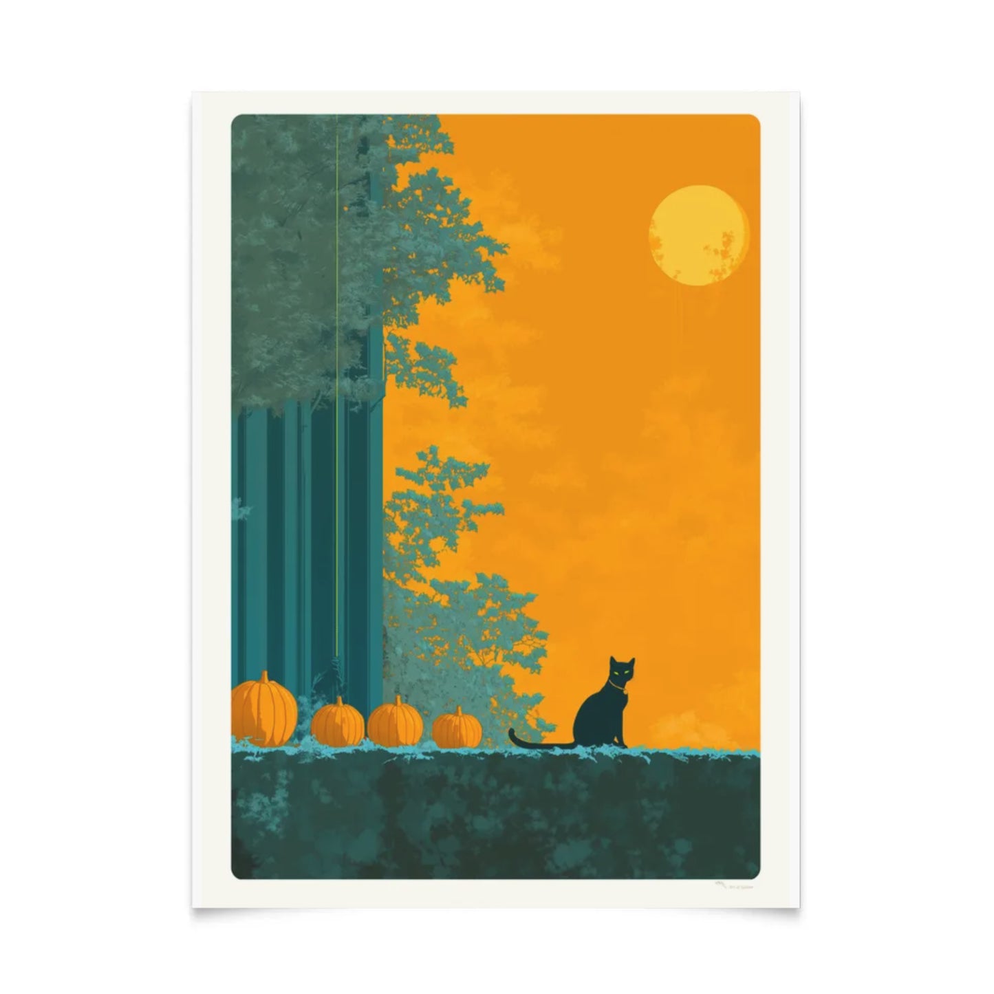 Elegante Katzen-Halloween-Posterserie 50x70