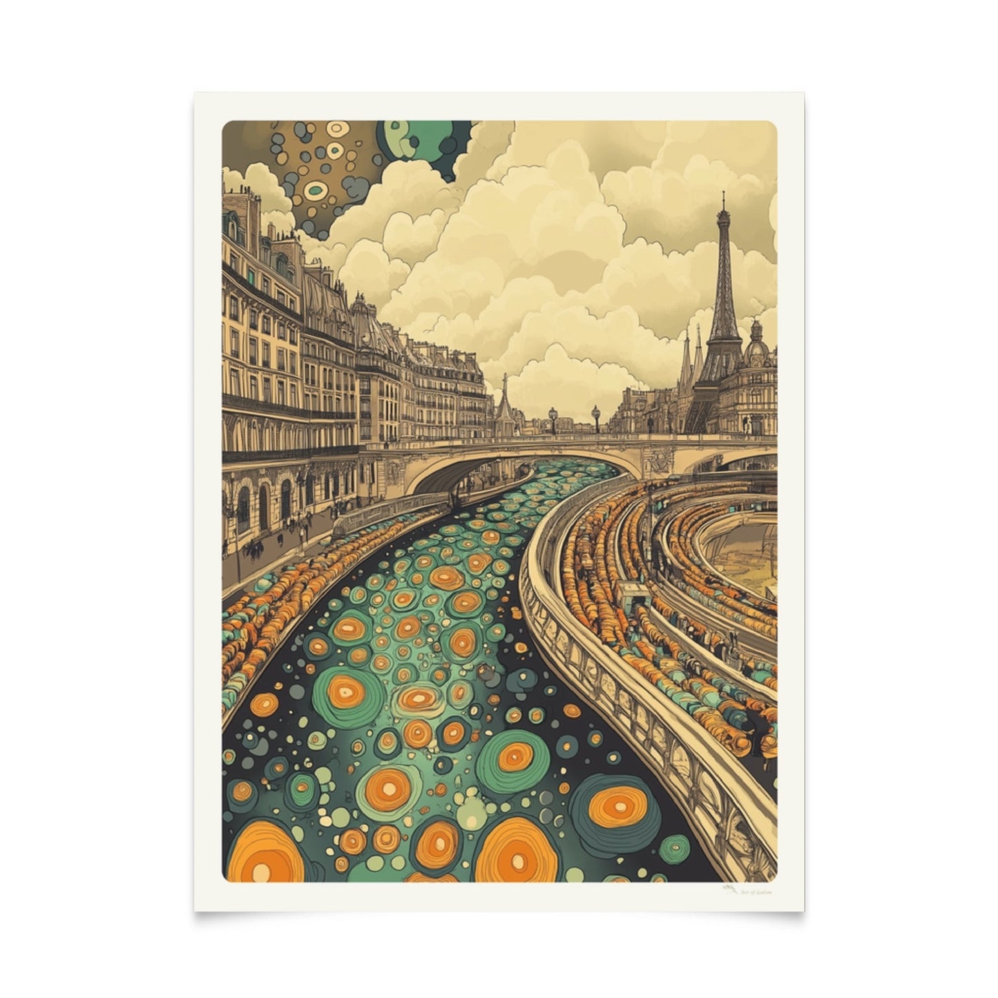 Metropolitan Skylines: Series of 5 Art Nouveau Illustrations