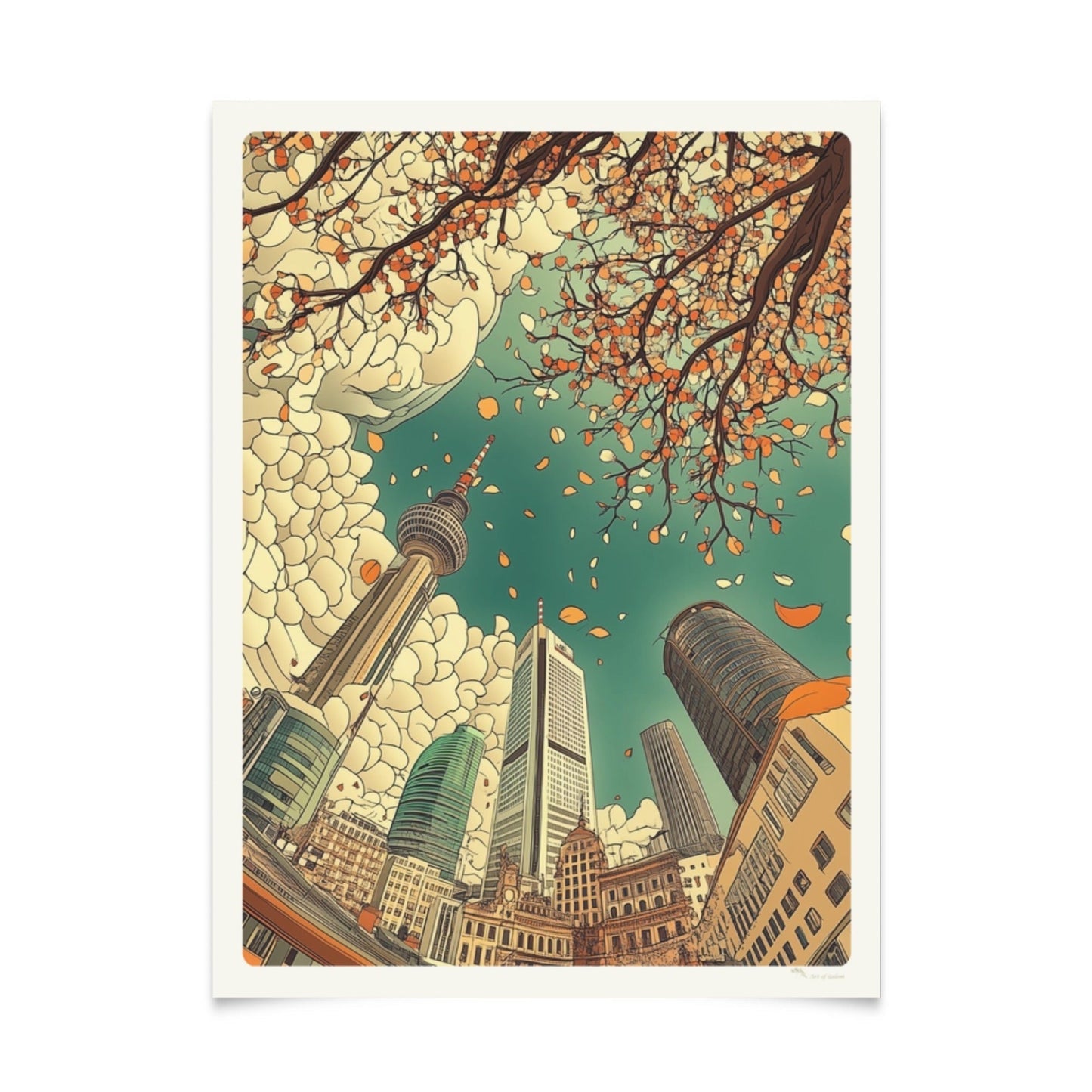 Whimsical Cityscapes - Houses and Roofs - Series of 5 Illustrations