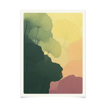 Organic Modern Wall Art Calm Leaves 30x40