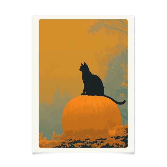 Elegante Katzen-Halloween-Posterserie 50x70