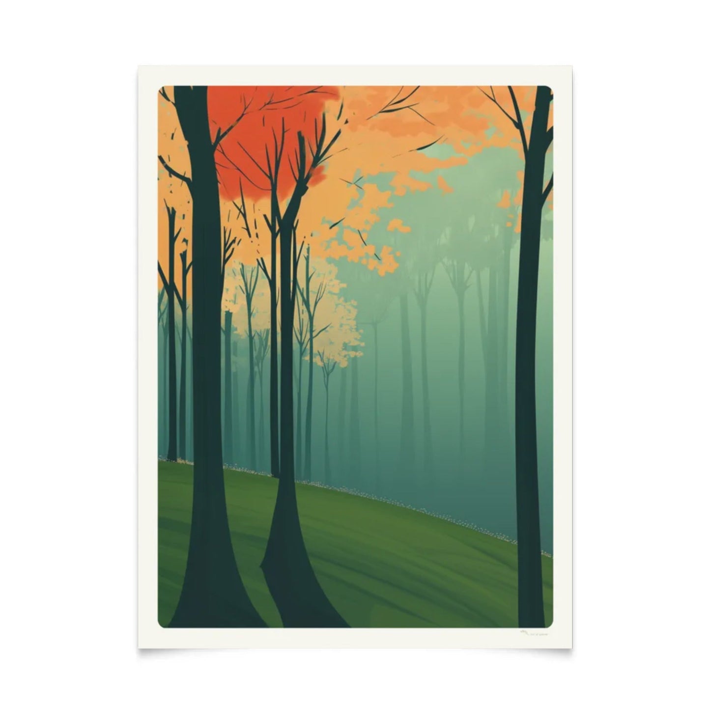 Herbstbäume im Wald Poster 30x40