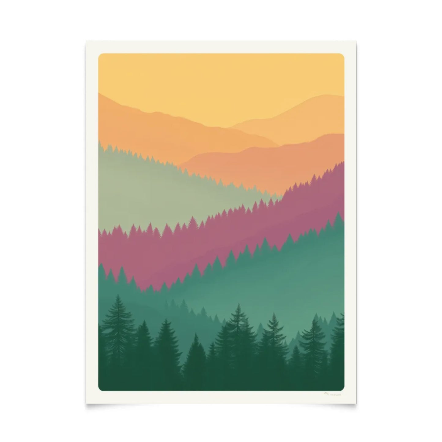 Minimalistisches Waldlandschaftsposter 30x40