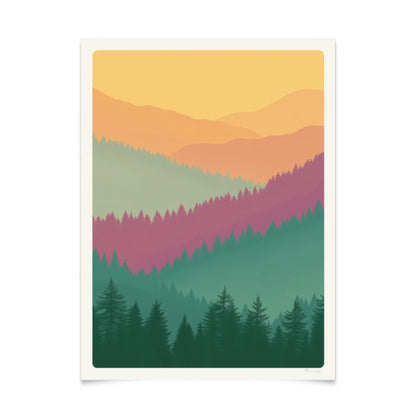 Minimalist Forest Landscape Poster 30x40